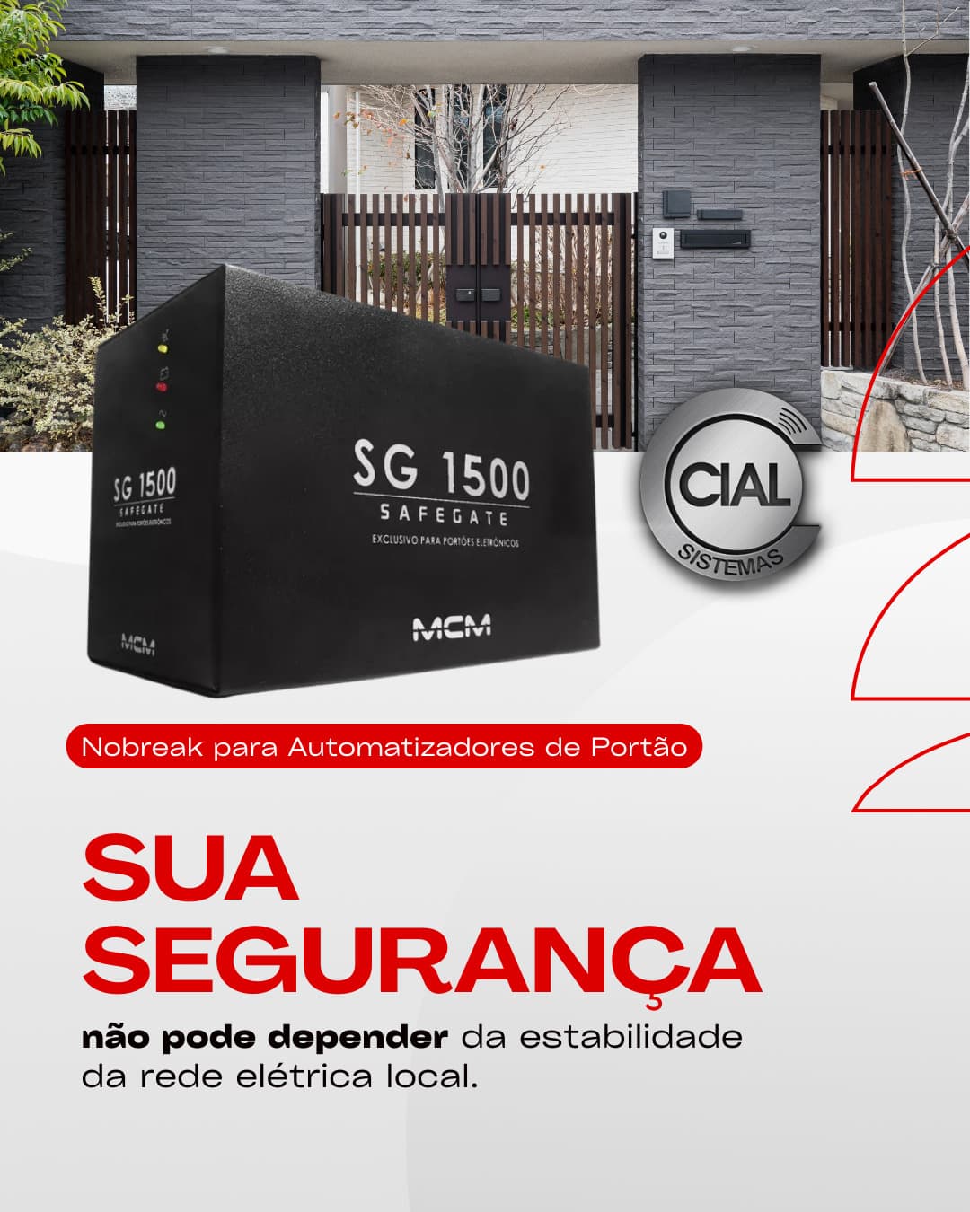 Instalação de motor de portão pela Cial